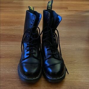Dr. Martens Shiny Black Lace-Up Boots